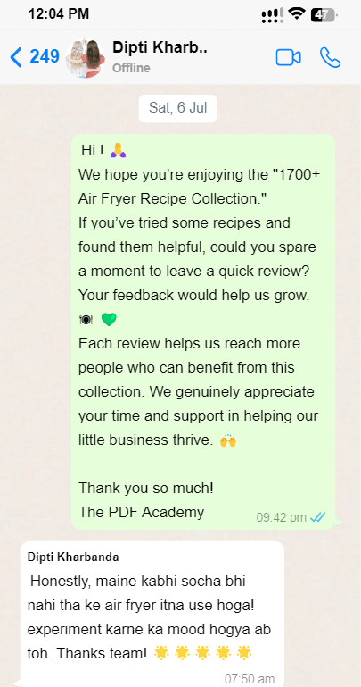 The PDF Academy Air fryer Cookbook customer review